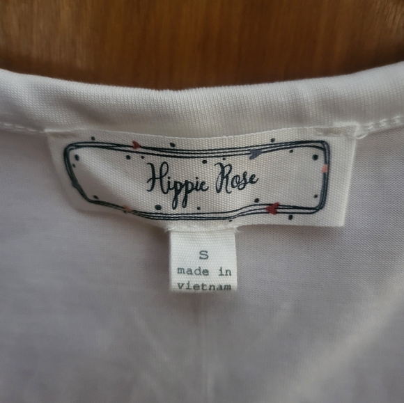 Hippie Rose White Tank Top Sleeveless Scoop Neck - Picture 3 of 5